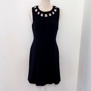 Eliza J Cut Out Neck Detail Navy Sheath Dress Size 8